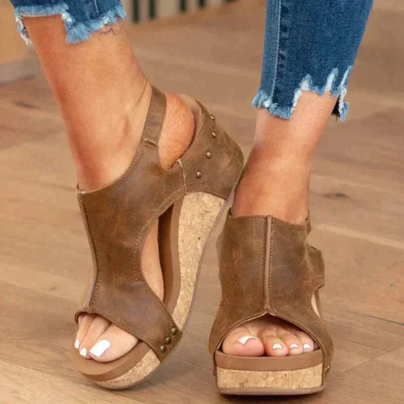 Damen-Wedgesandalen mit anatomischer Einlegesohle, elegantem und verstellbarem Design
