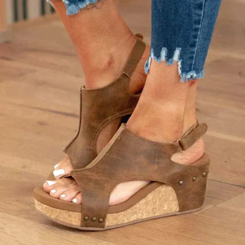 Damen-Wedgesandalen mit anatomischer Einlegesohle, elegantem und verstellbarem Design