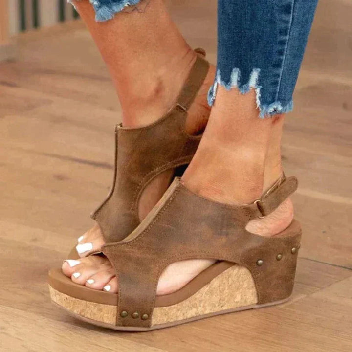 Damen-Wedgesandalen mit anatomischer Einlegesohle, elegantem und verstellbarem Design