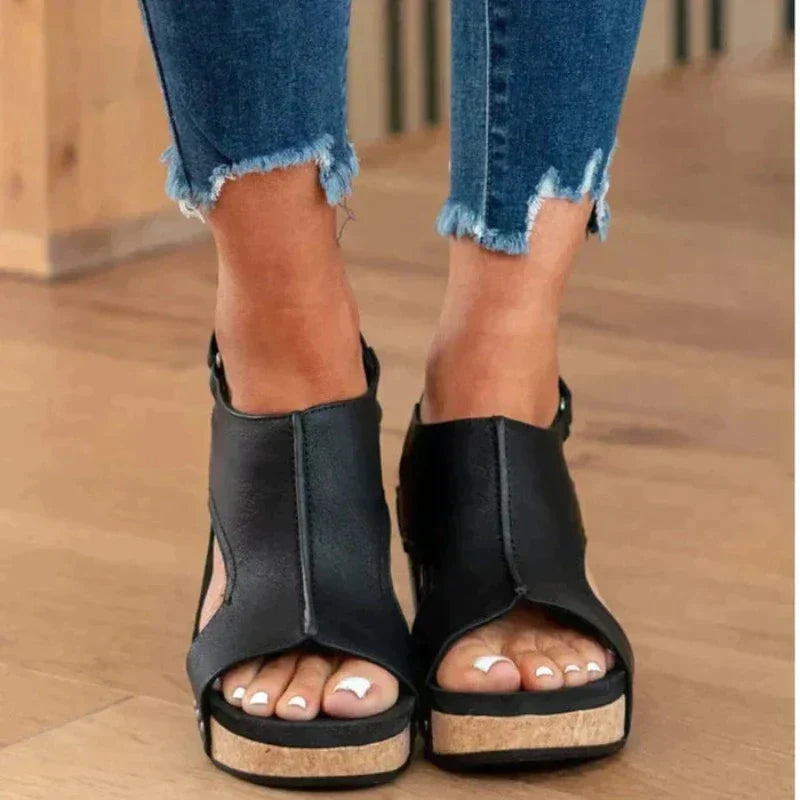 Damen-Wedgesandalen mit anatomischer Einlegesohle, elegantem und verstellbarem Design