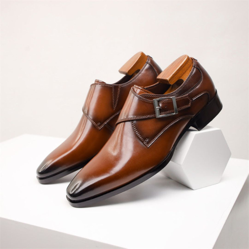 Scarpe Eleganti Uomo in Pelle con Fibbia Monk Strap – Stile per Occasioni Formali e Casual