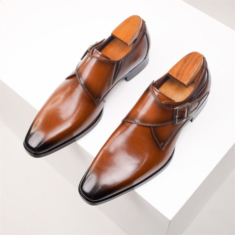 Scarpe Eleganti Uomo in Pelle con Fibbia Monk Strap – Stile per Occasioni Formali e Casual