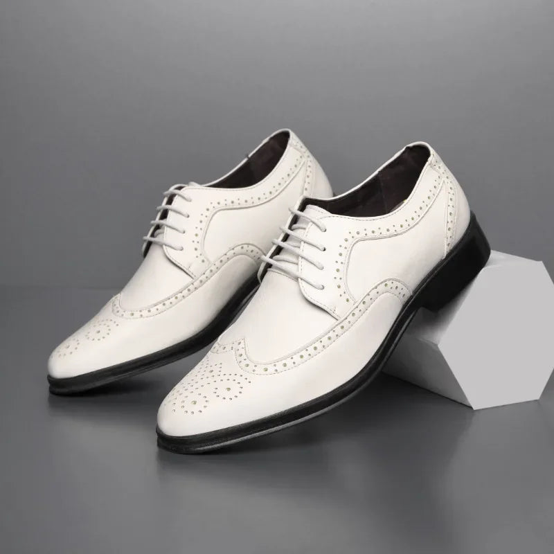 Scarpe Oxford Uomo Eleganti in Pelle con Finitura Lucida e Suola Antiscivolo 2