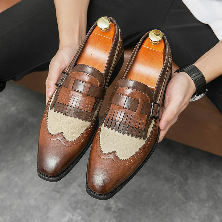 Scarpe da Uomo Brogue Eleganti con Design Slip-On e Finitura Lucida 1