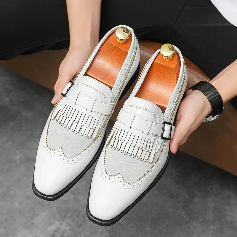 Scarpe da Uomo Brogue Eleganti con Design Slip-On e Finitura Lucida 2