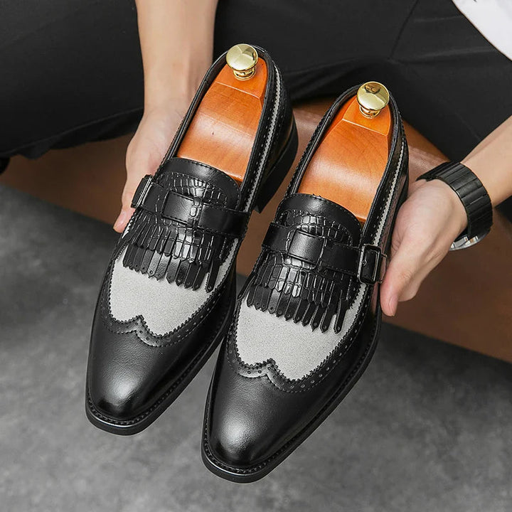 Scarpe da Uomo Brogue Eleganti con Design Slip-On e Finitura Lucida 3