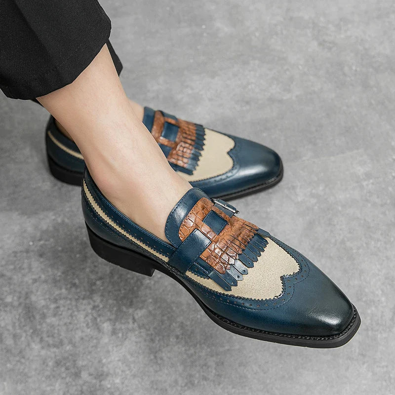 Scarpe da Uomo Brogue Eleganti con Design Slip-On e Finitura Lucida 5