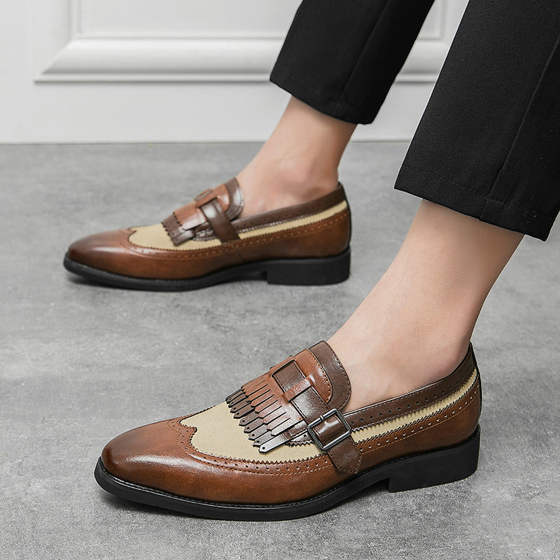 Scarpe da Uomo Brogue Eleganti con Design Slip-On e Finitura Lucida 9