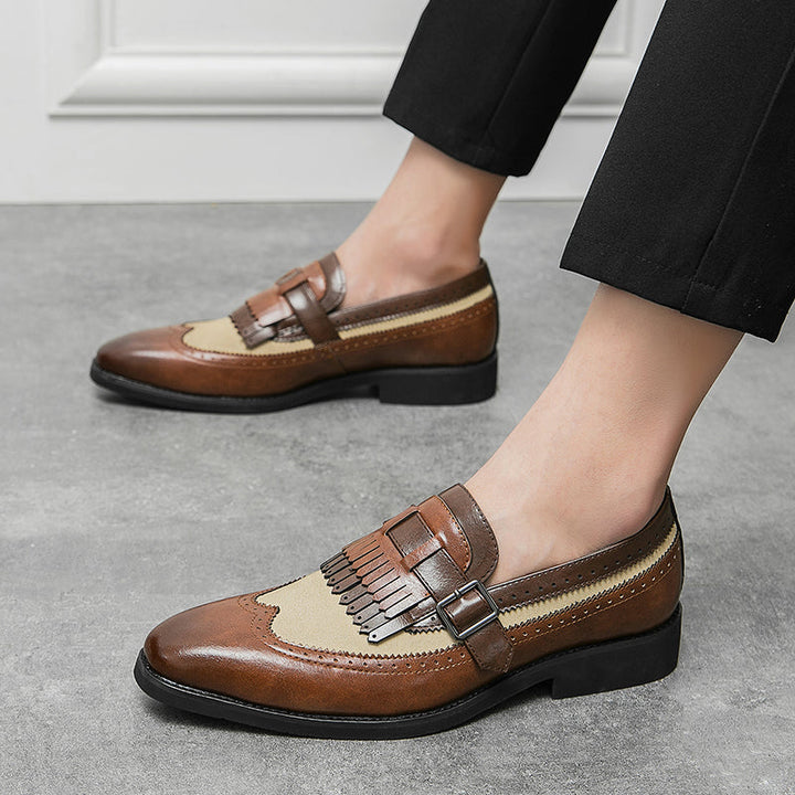 Scarpe da Uomo Brogue Eleganti con Design Slip-On e Finitura Lucida 9