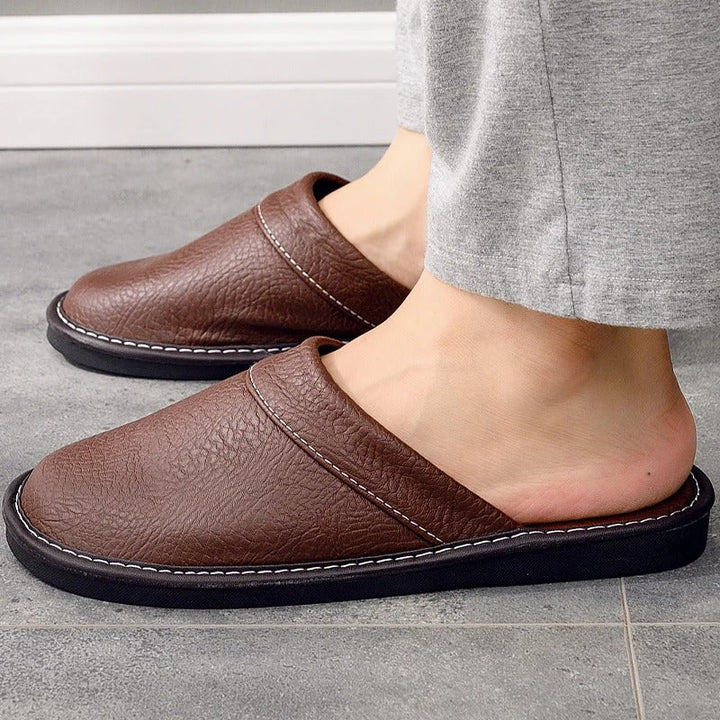 Scarpe da Uomo in Pelle Ergonomiche e Confortevoli – Nero Classico, Suola in Gomma, Fodera Morbida, Taglie 35-45 1