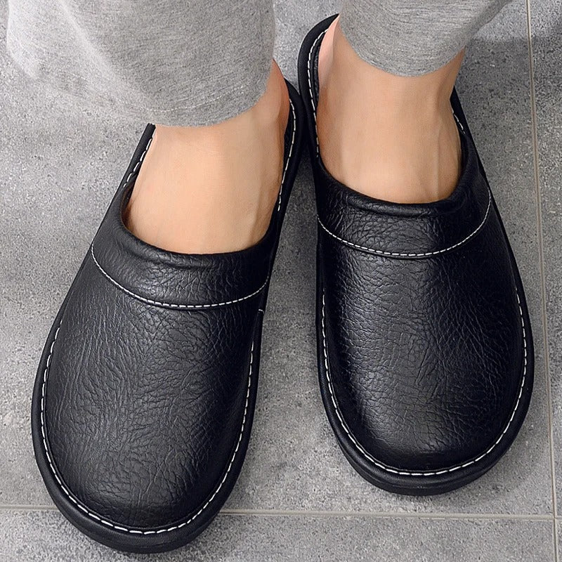Scarpe da Uomo in Pelle Ergonomiche e Confortevoli – Nero Classico, Suola in Gomma, Fodera Morbida, Taglie 35-45 3