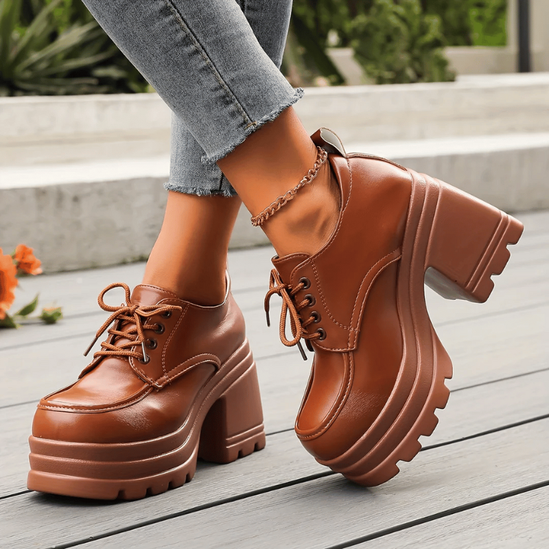 Scarpe da Donna con Tacco a Zeppa 8Cm - Stile Retrò
