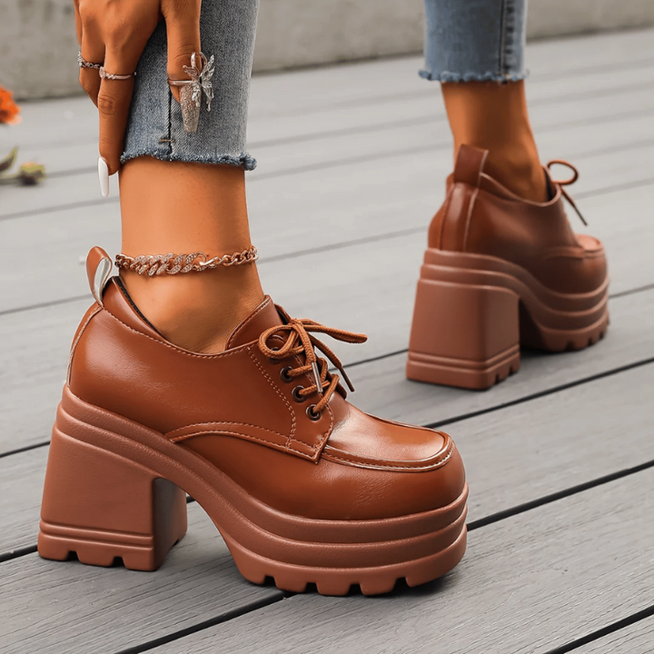 Scarpe da Donna con Tacco a Zeppa 8Cm - Stile Retrò