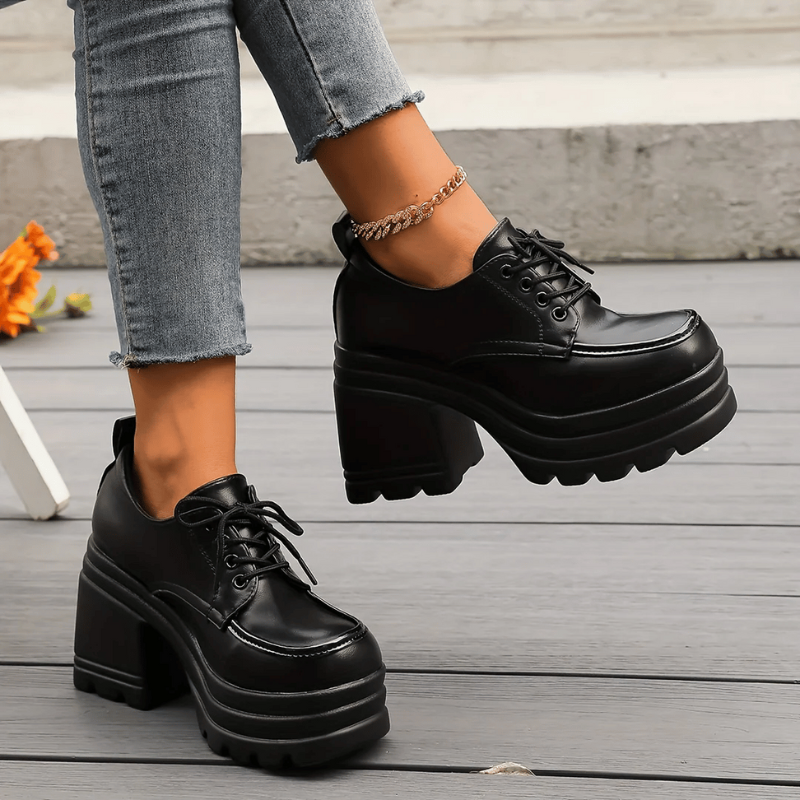 Scarpe da Donna con Tacco a Zeppa 8Cm - Stile Retrò