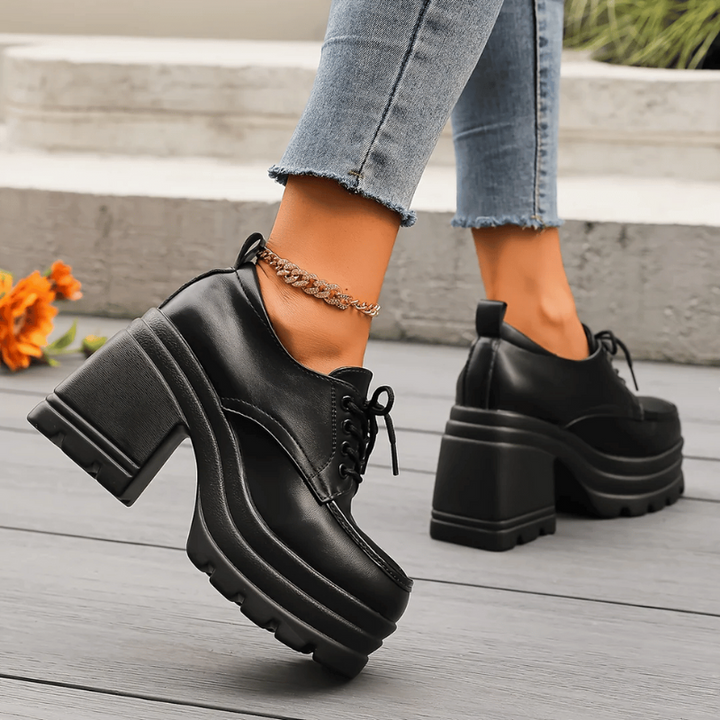 Scarpe da Donna con Tacco a Zeppa 8Cm - Stile Retrò