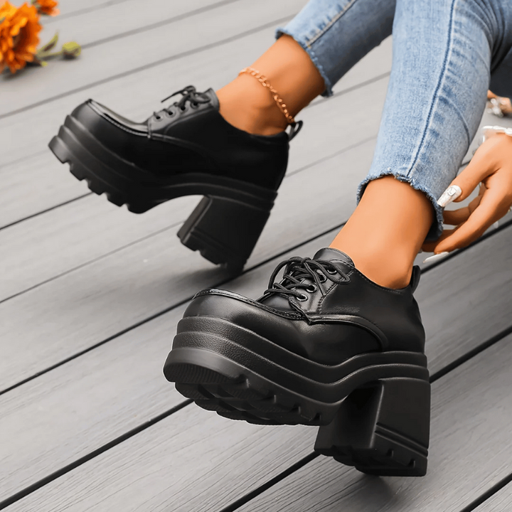Scarpe da Donna con Tacco a Zeppa 8Cm - Stile Retrò