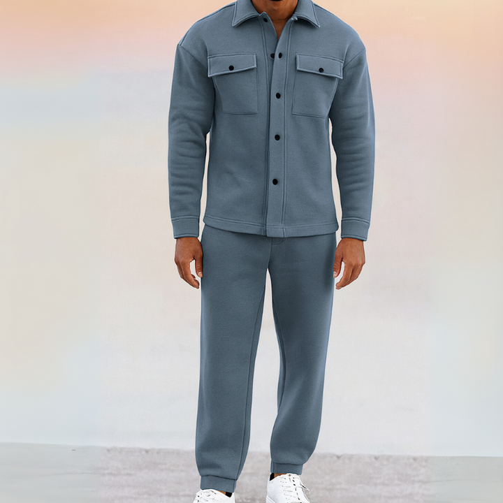 Set Athleisure da Uomo: Camicia Elegante e Pantaloni Jogging