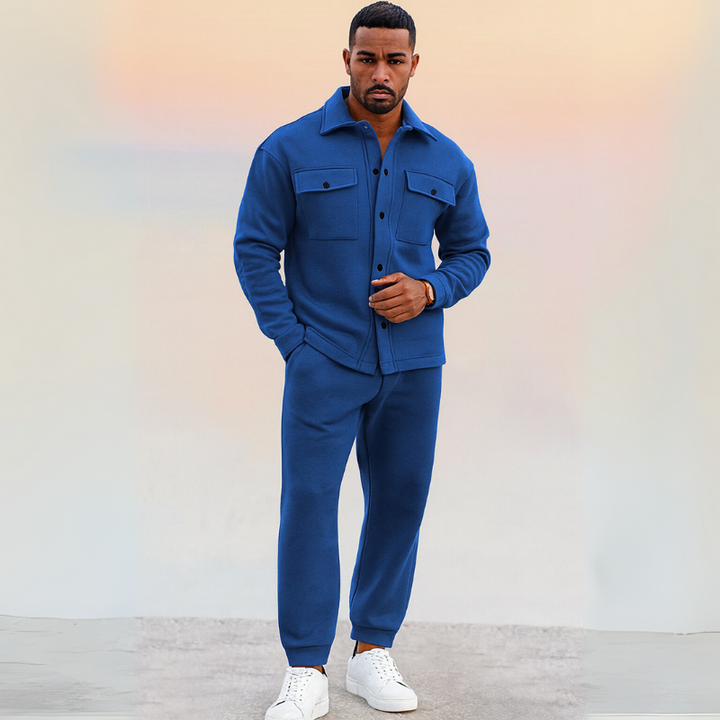 Set Athleisure da Uomo: Camicia Elegante e Pantaloni Jogging