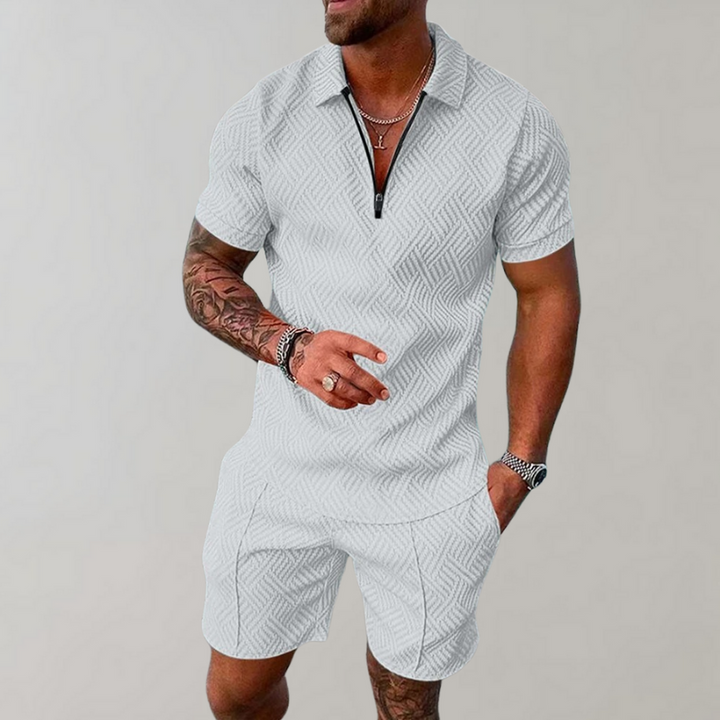 Set Estivo da Uomo con Polo e Pantaloni Corti Moderni Casual