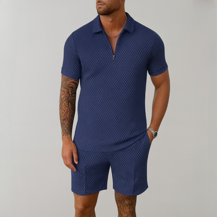 Set Estivo da Uomo con Polo e Pantaloni Corti Moderni Casual