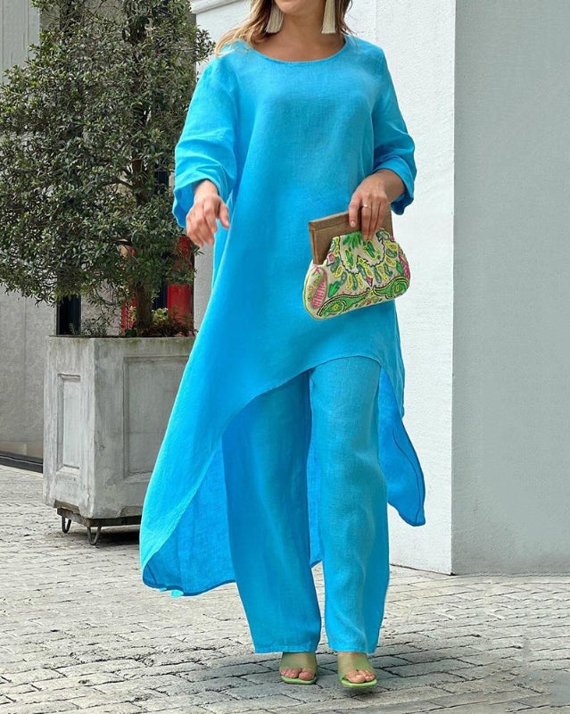 Set Estivo Donna Due Pezzi con Top Traspirante e Pantaloni A Vita Alta - Comfort e Stile per Giornate Calde 2
