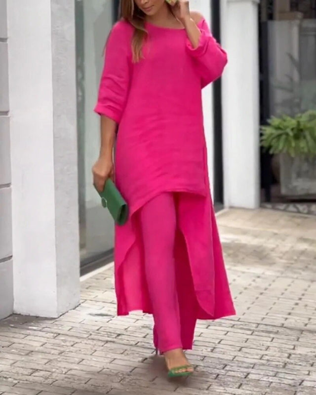 Set Estivo Donna Due Pezzi con Top Traspirante e Pantaloni A Vita Alta - Comfort e Stile per Giornate Calde 5