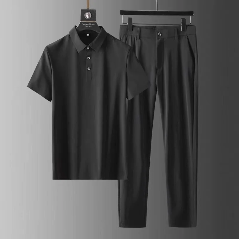 Set da Uomo a 2 Pezzi con Polo e Pantaloni per Comfort e Stile Elegante 2