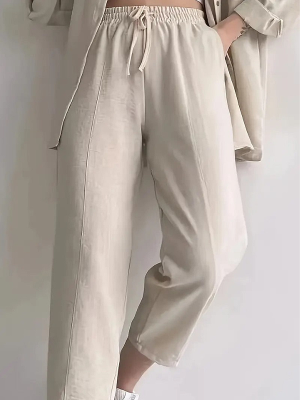 Set di Camicia e Pantaloni a Gamba Larga per Donne - Outfit Elegante e Versatile per Ogni Occasione