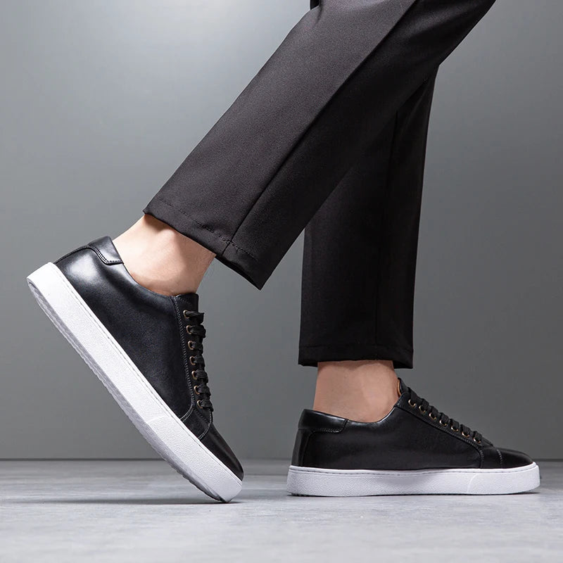 Sneakers Uomo Bianche Eleganti in Pelle per Stile Casual e Semi-Formale 3