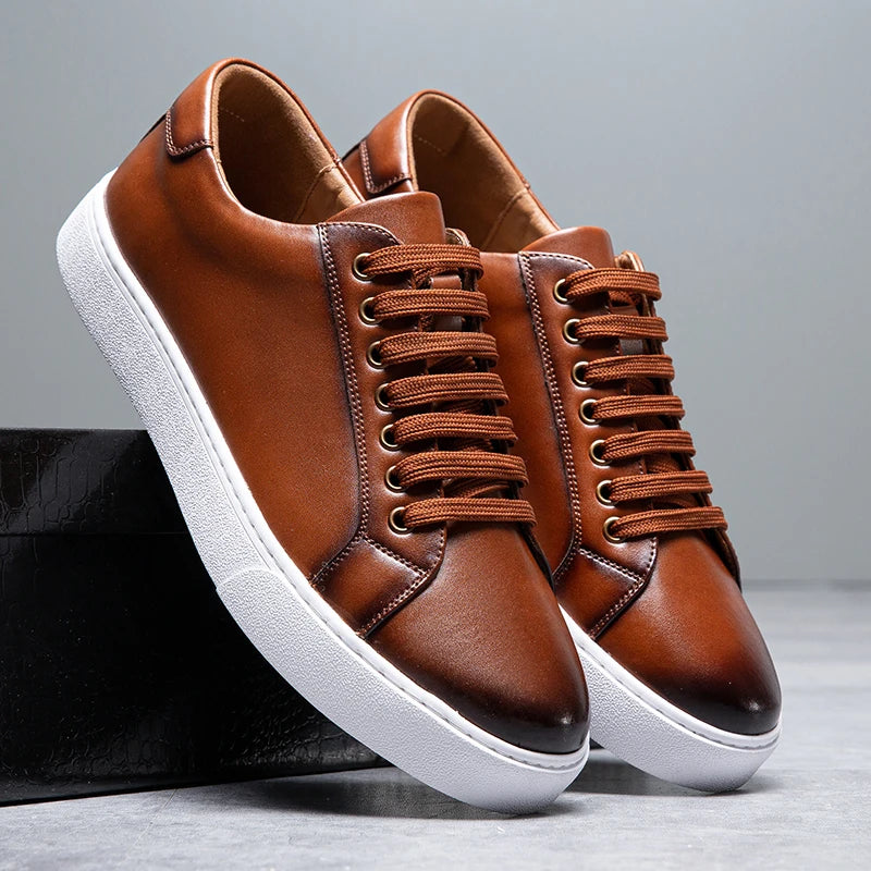 Sneakers Uomo Bianche Eleganti in Pelle per Stile Casual e Semi-Formale 6