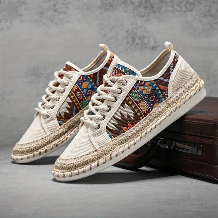 Sneakers da Uomo con Design Azteco e Suola in Juta
