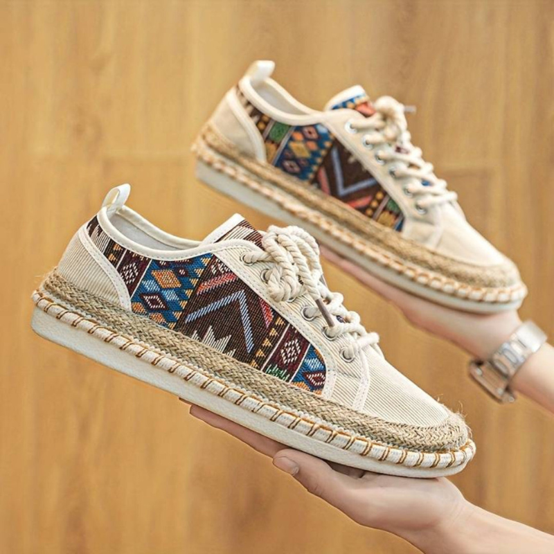 Sneakers da Uomo con Design Azteco e Suola in Juta