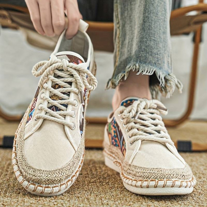 Sneakers da Uomo con Design Azteco e Suola in Juta