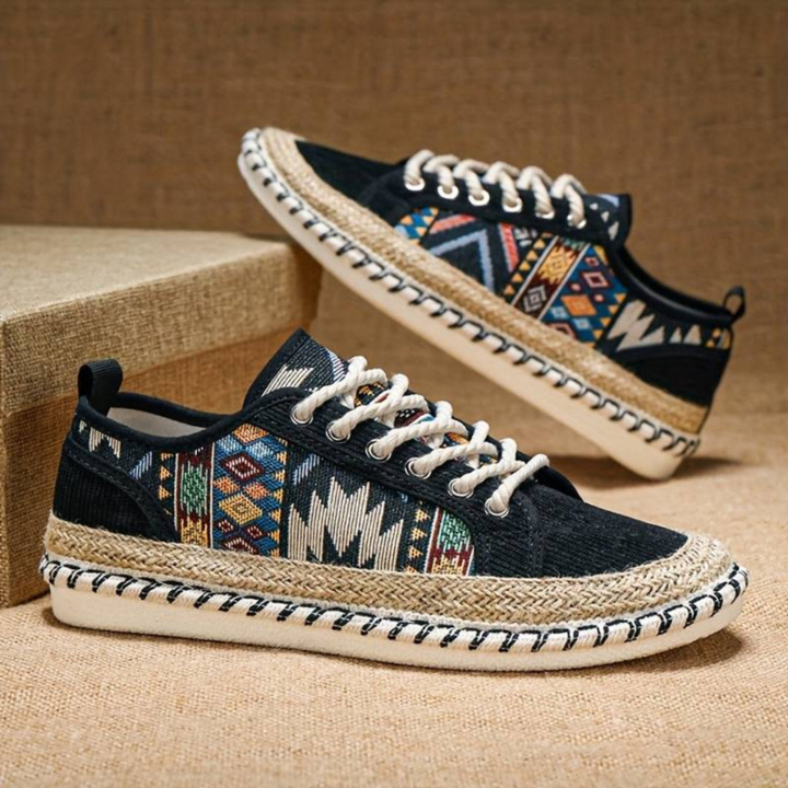 Sneakers da Uomo con Design Azteco e Suola in Juta