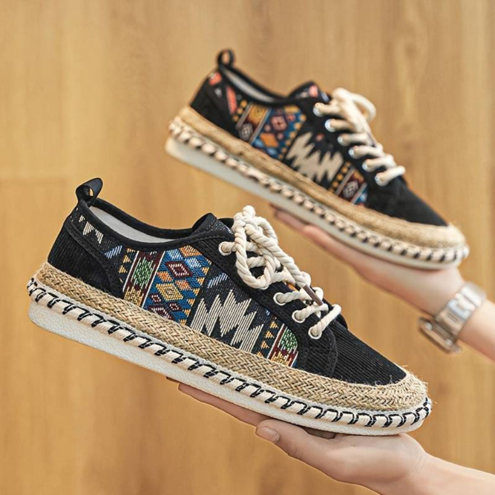 Sneakers da Uomo con Design Azteco e Suola in Juta