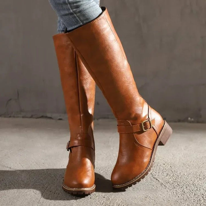 Stivali Alti Donna Eleganti con Tacco Grosso per Autunno e Inverno 0