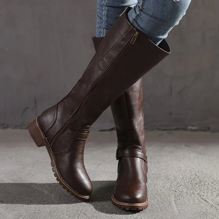 Stivali Alti Donna Eleganti con Tacco Grosso per Autunno e Inverno 2