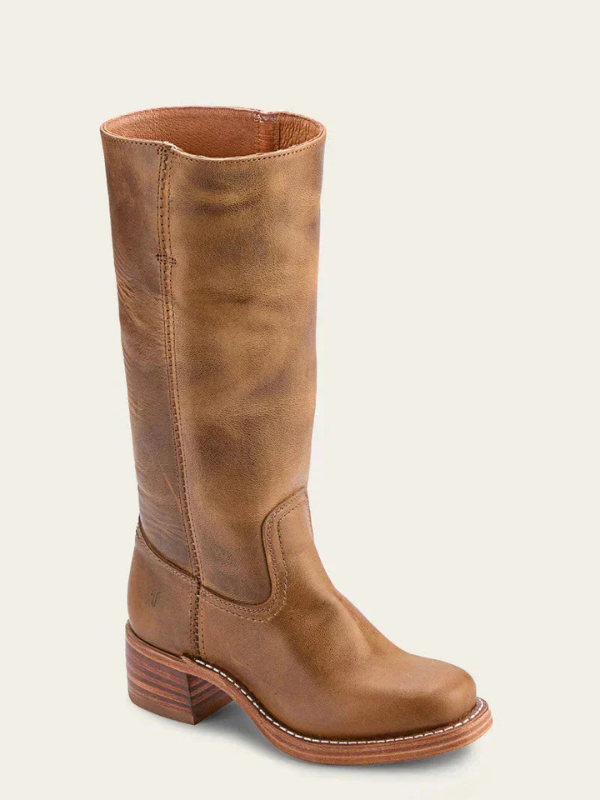 Hohe Slim-Stiefel für Damen mit Absatz und strukturiertem Boden