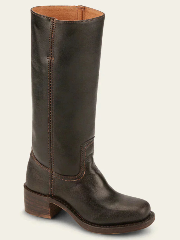 Hohe Slim-Stiefel für Damen mit Absatz und strukturiertem Boden
