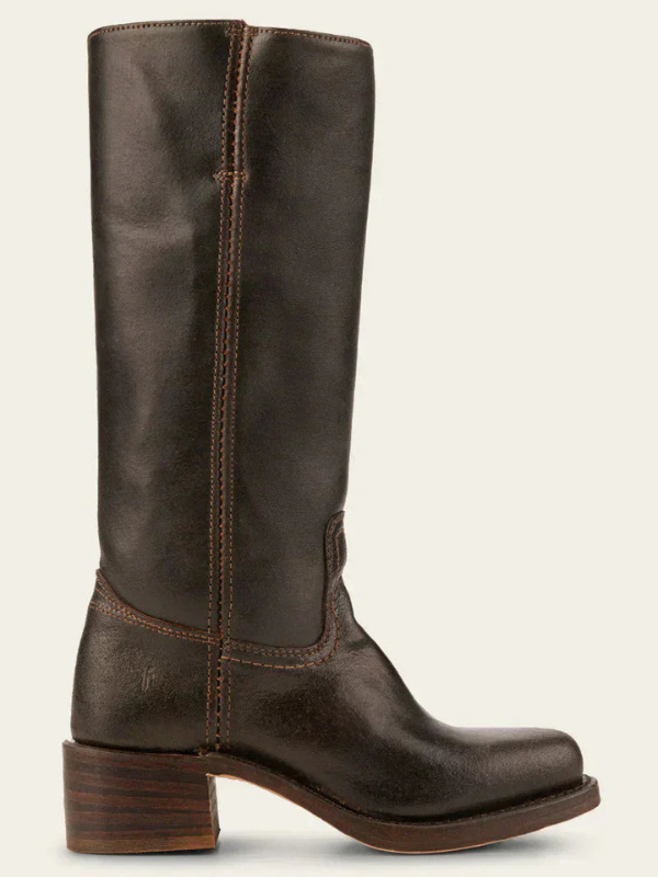 Hohe Slim-Stiefel für Damen mit Absatz und strukturiertem Boden