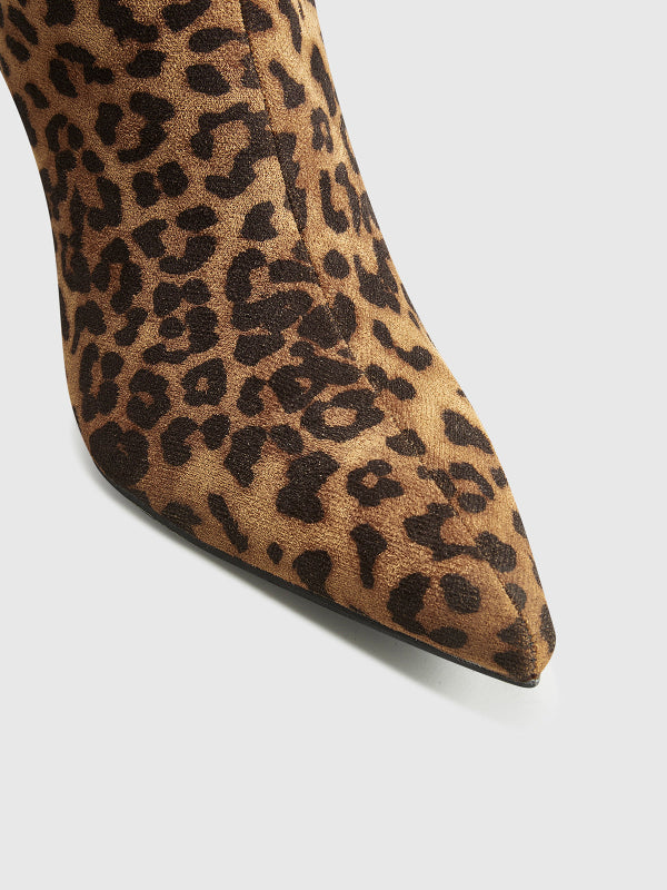 Stivali Alti Donna al Ginocchio con Stampa Leopardata e Tacco Medio - Eleganti e Comodi per Ogni Outfit 7