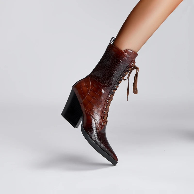 Stivali Texani Donna con Lacci - Stivali da Donna Ispirati al Western per Comfort e Stile 0