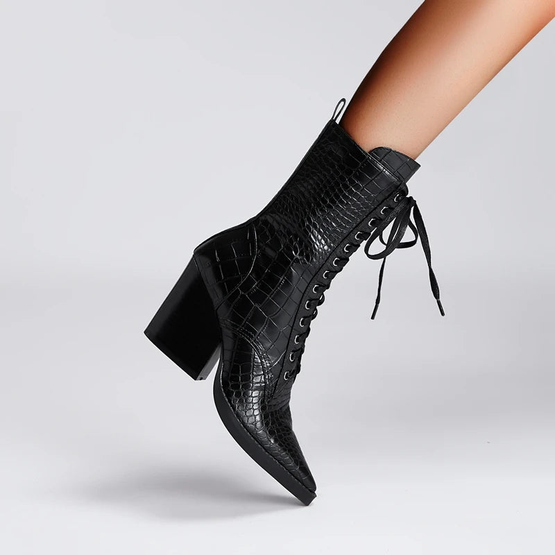 Stivali Texani Donna con Lacci - Stivali da Donna Ispirati al Western per Comfort e Stile 5