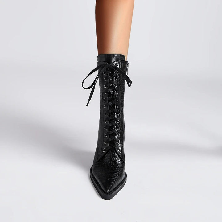 Stivali Texani Donna con Lacci - Stivali da Donna Ispirati al Western per Comfort e Stile 6