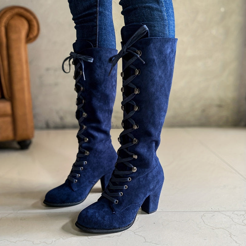 Stivali al Ginocchio Eleganti e Confortevoli Donna con Chiusura Regolabile - Modello Lucia, Isolamento Termico e Design alla Moda 3