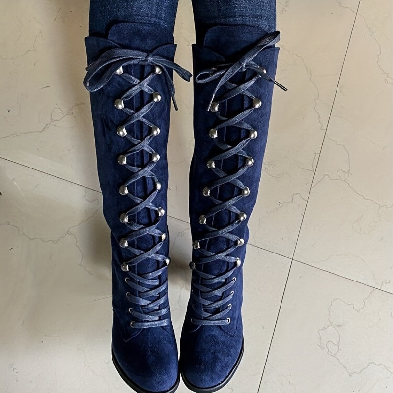 Stivali al Ginocchio Eleganti e Confortevoli Donna con Chiusura Regolabile - Modello Lucia, Isolamento Termico e Design alla Moda 4