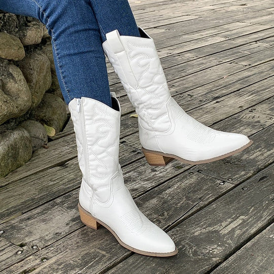 Stivali in Pelle Classici da Donna - Design Elegante e Comfort Quotidiano, Suola Stabile e Fodera Morbida 8