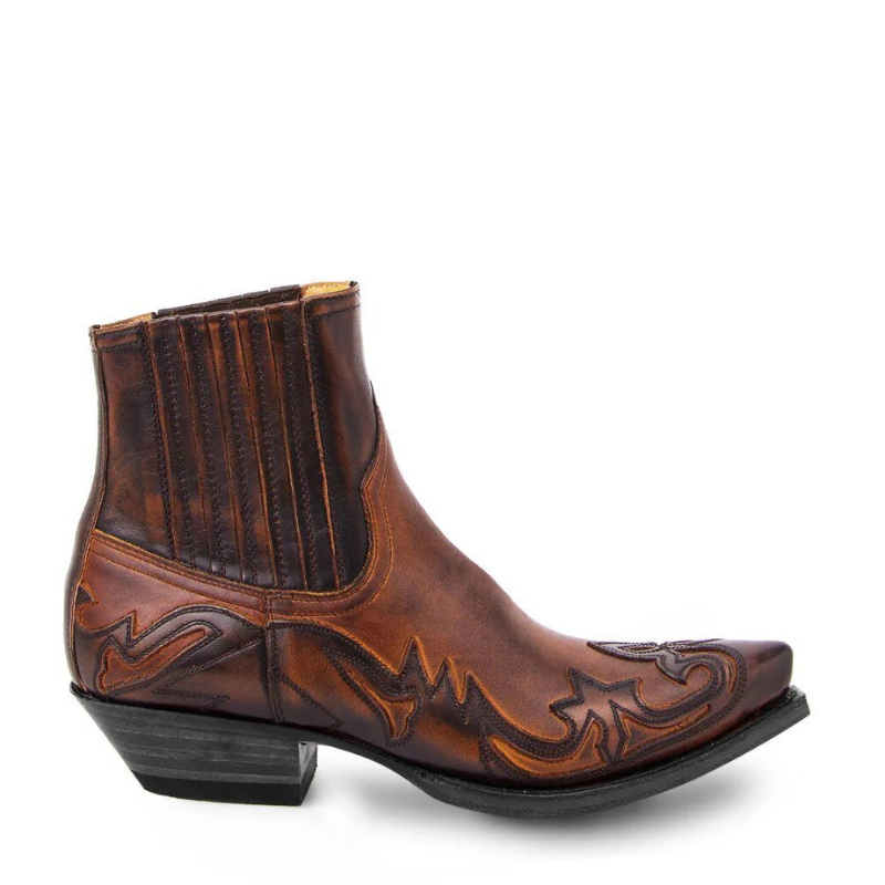Elegante Cowboy-Stiefel für Herren mit spitzer Zehe und Knöchel-Design
