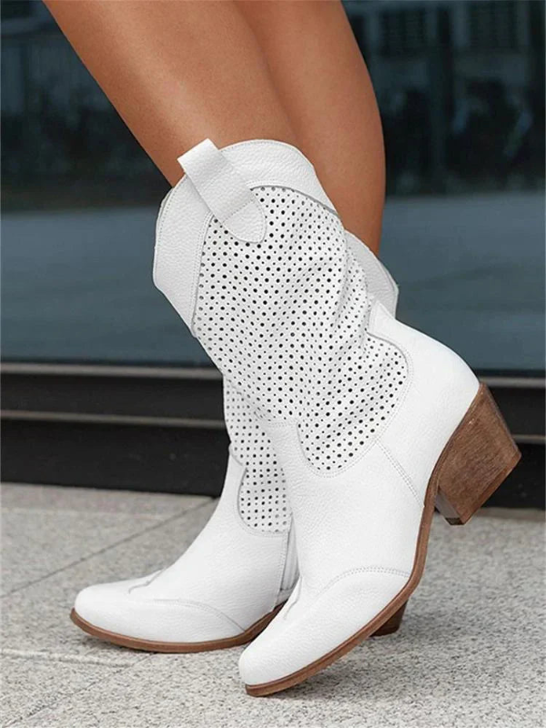 Stivali da Cowboy da Donna con Cerniere, Stivaletti da Cowboy Traspiranti per Ogni Occasione