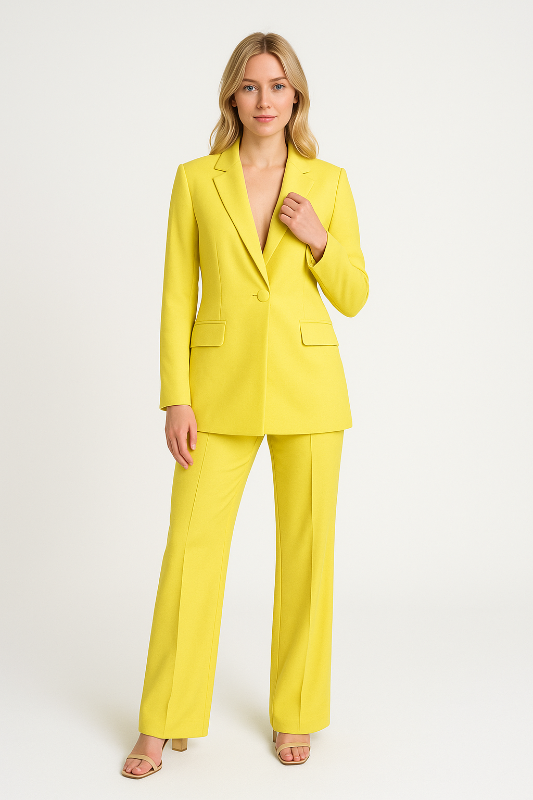 Tailleur Donna Elegante Completo Giacca Pantalone per Look Professionale 0